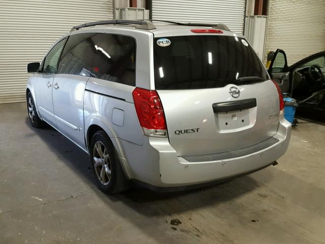 5N1BV28U55N115308 - 2005 NISSAN QUEST S SILVER photo 3