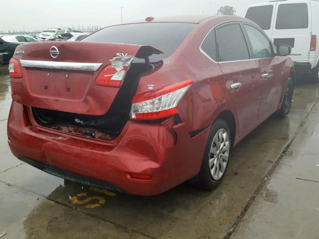 3N1AB7AP1FY287448 - 2015 NISSAN SENTRA S RED photo 4