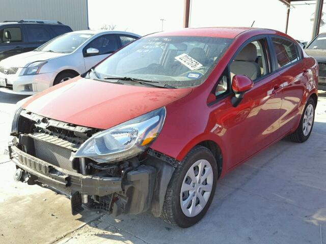 KNADM4A30E6331295 - 2014 KIA RIO LX RED photo 2