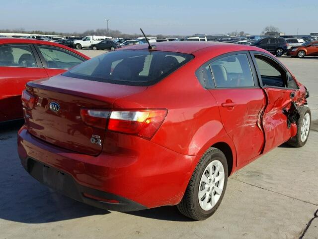 KNADM4A30E6331295 - 2014 KIA RIO LX RED photo 4