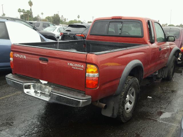 5TESM92N74Z398954 - 2004 TOYOTA TACOMA XTR MAROON photo 4