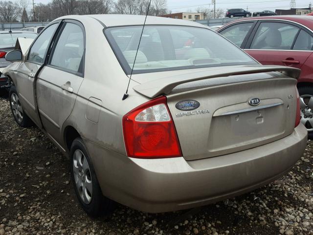 KNAFE121265259203 - 2006 KIA NEW SPECTR BEIGE photo 3