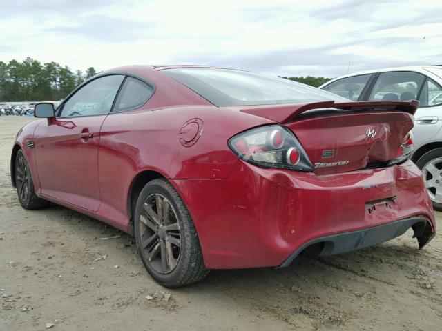 KMHHM66D17U260202 - 2007 HYUNDAI TIBURON GS RED photo 3