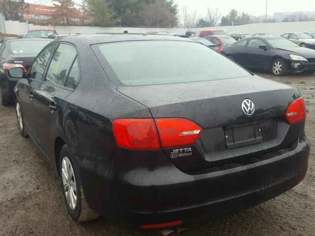 3VW2K7AJ8CM467331 - 2012 VOLKSWAGEN JETTA BASE BLACK photo 3