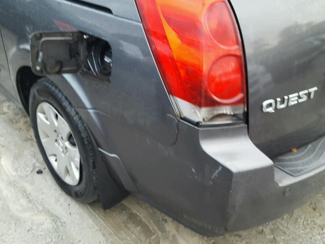 5N1BV28U16N123777 - 2006 NISSAN QUEST S GRAY photo 9