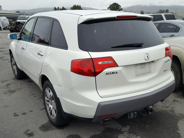 2HNYD28487H549584 - 2007 ACURA MDX TECHNO WHITE photo 3