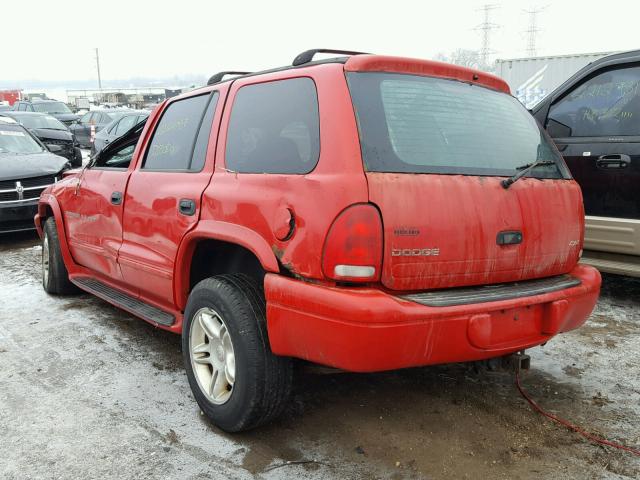 1B4HS28Z21F645952 - 2001 DODGE DURANGO RED photo 3