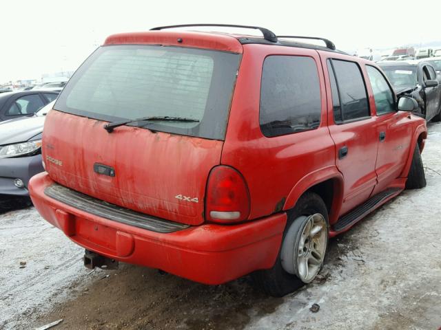 1B4HS28Z21F645952 - 2001 DODGE DURANGO RED photo 4