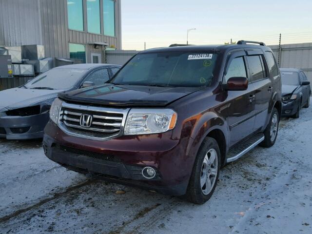 5FNYF4H46DB505905 - 2013 HONDA PILOT EX RED photo 2