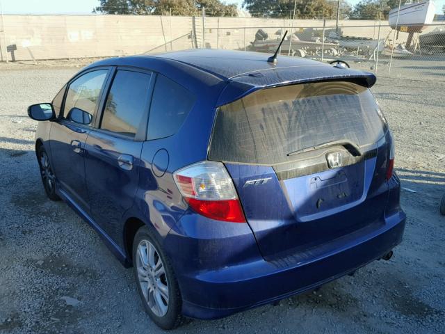 JHMGE8H55BC008822 - 2011 HONDA FIT SPORT BLUE photo 3