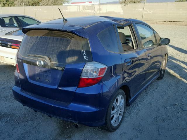 JHMGE8H55BC008822 - 2011 HONDA FIT SPORT BLUE photo 4