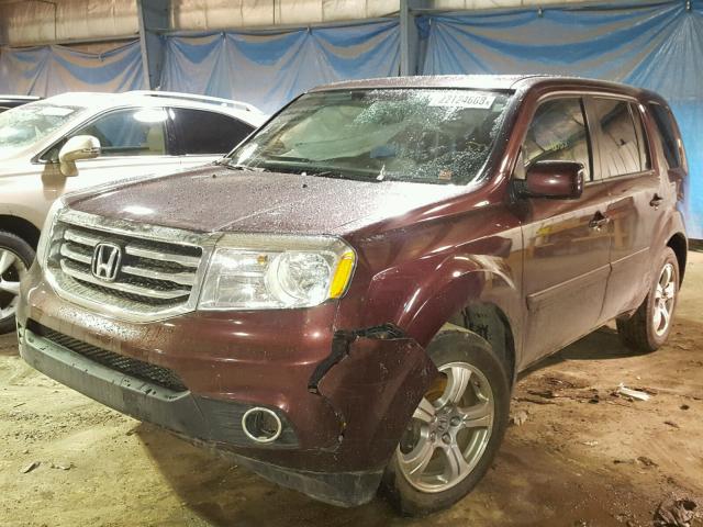 5FNYF4H59DB029173 - 2013 HONDA PILOT EXL RED photo 2