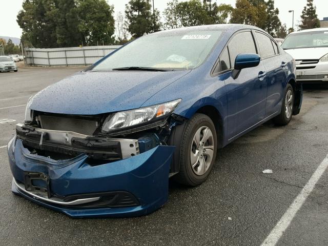 19XFB2F51EE268685 - 2014 HONDA CIVIC LX BLUE photo 2