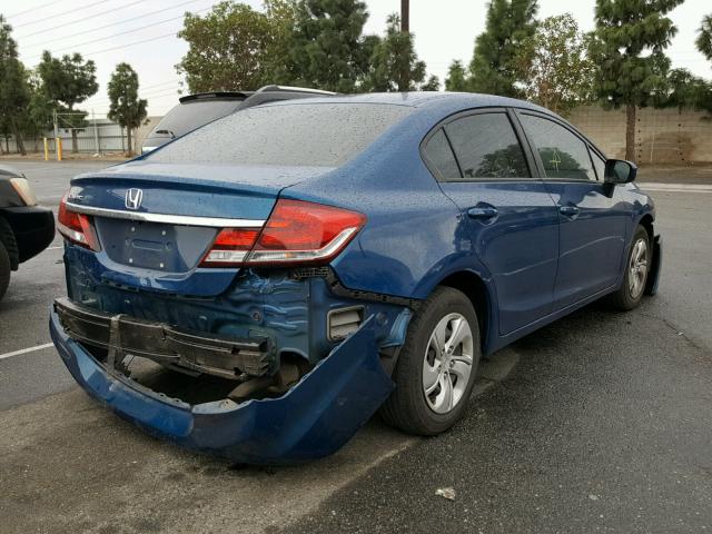 19XFB2F51EE268685 - 2014 HONDA CIVIC LX BLUE photo 4