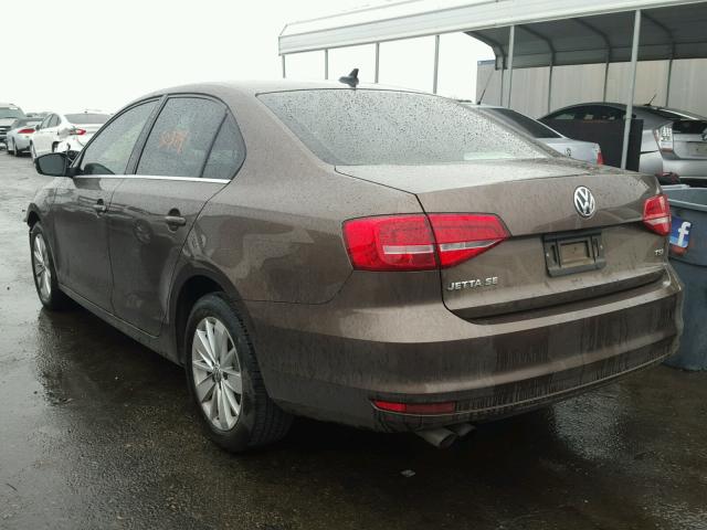 3VWD17AJ2FM415855 - 2015 VOLKSWAGEN JETTA SE BROWN photo 3