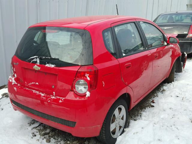 KL1TD6DE6BB145056 - 2011 CHEVROLET AVEO LS RED photo 4