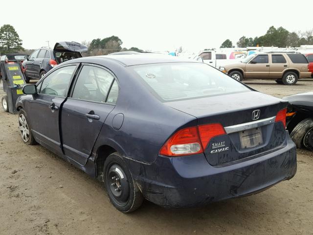 1HGFA16589L001362 - 2009 HONDA CIVIC LX BLUE photo 3