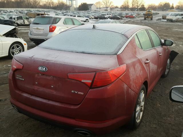 5XXGN4A77DG210148 - 2013 KIA OPTIMA EX RED photo 4