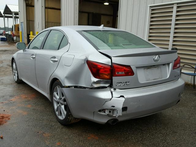 JTHBK262075039464 - 2007 LEXUS IS 250 SILVER photo 3