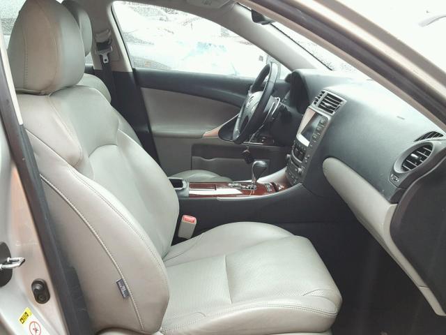 JTHBK262075039464 - 2007 LEXUS IS 250 SILVER photo 5