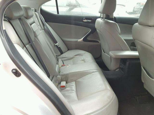 JTHBK262075039464 - 2007 LEXUS IS 250 SILVER photo 6