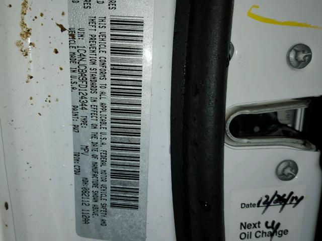 1C4NJCBA9FD124344 - 2015 JEEP COMPASS SP WHITE photo 10