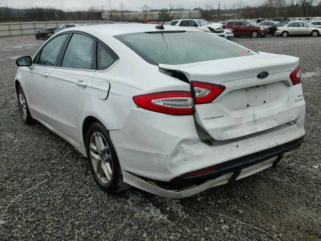 3FA6P0HR8DR225044 - 2013 FORD FUSION SE WHITE photo 3