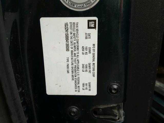 1G2ZH158864136080 - 2006 PONTIAC G6 GT GREEN photo 10