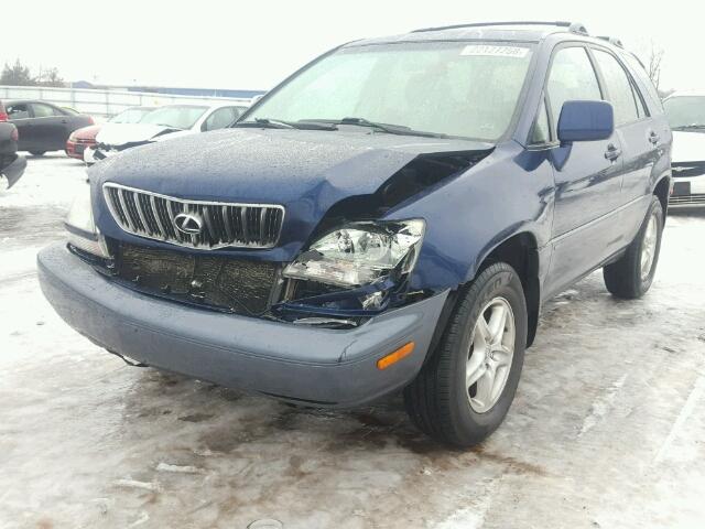 JTJHF10UX10186266 - 2001 LEXUS RX 300 BLUE photo 2