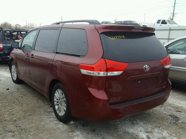 5TDYK3DC3ES420018 - 2014 TOYOTA SIENNA XLE MAROON photo 3