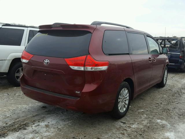 5TDYK3DC3ES420018 - 2014 TOYOTA SIENNA XLE MAROON photo 4