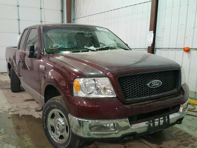 1FTPX14565NA41023 - 2005 FORD F150 MAROON photo 1