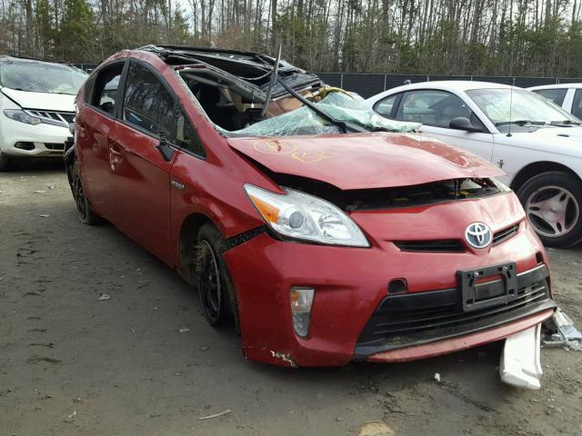 JTDKN3DU1C1480959 - 2012 TOYOTA PRIUS RED photo 1