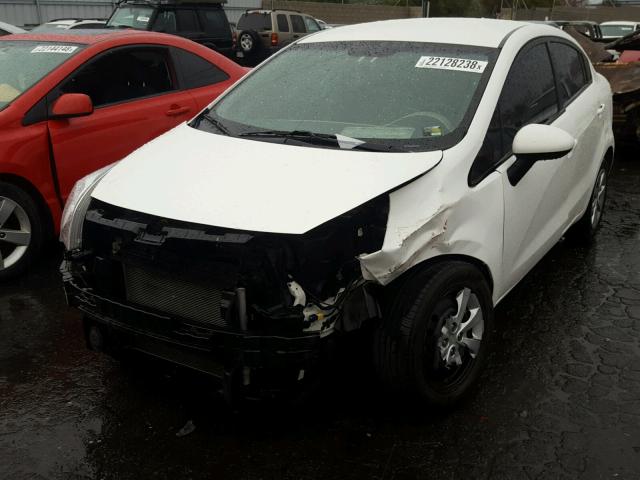 KNADM4A33D6283435 - 2013 KIA RIO LX WHITE photo 2