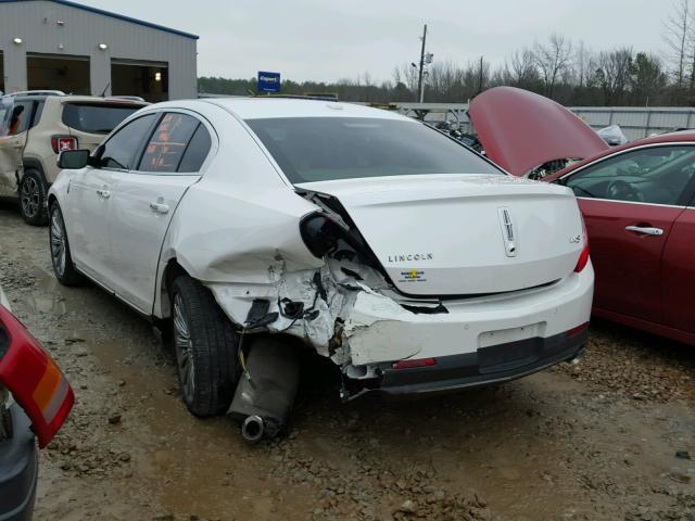 1LNHL9DKXDG606392 - 2013 LINCOLN MKS WHITE photo 3