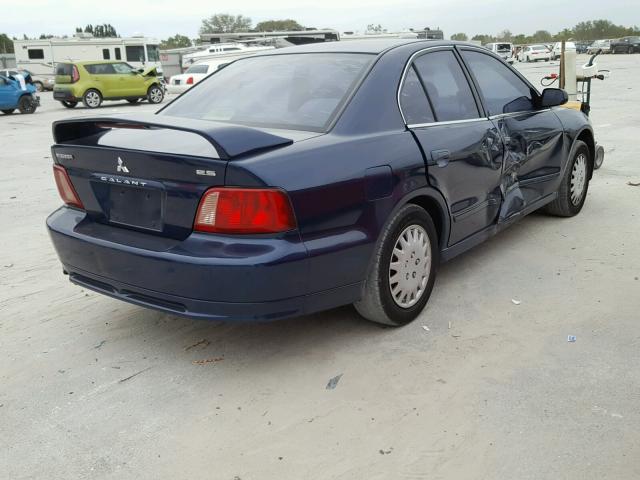 4A3AA46GX2E074672 - 2002 MITSUBISHI GALANT ES BLUE photo 4