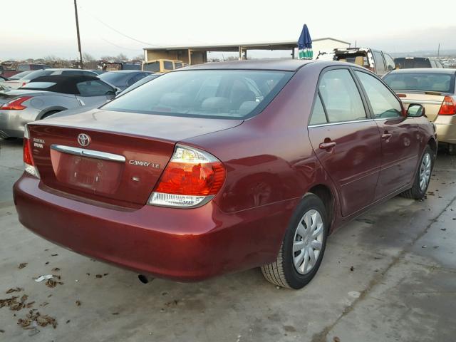 4T1BE32K86U121124 - 2006 TOYOTA CAMRY LE MAROON photo 4