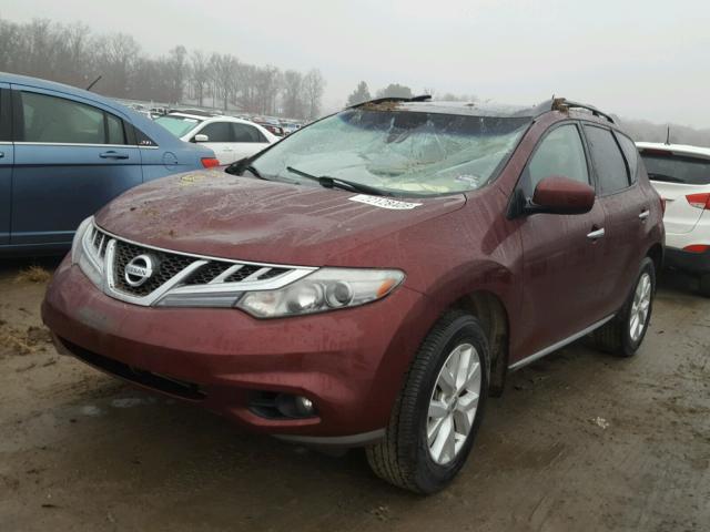 JN8AZ1MU8BW060576 - 2011 NISSAN MURANO S MAROON photo 2