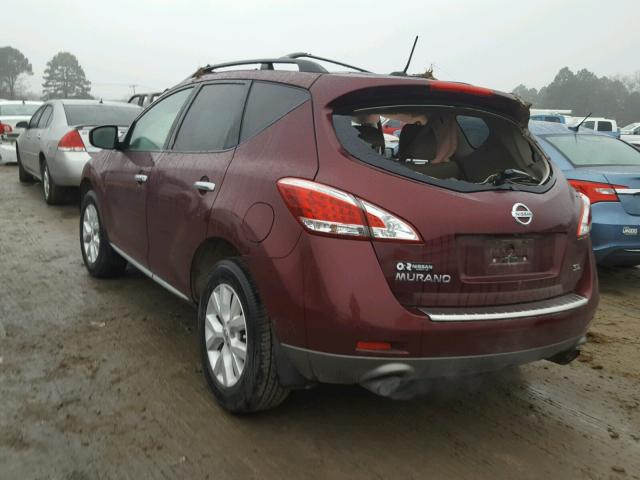 JN8AZ1MU8BW060576 - 2011 NISSAN MURANO S MAROON photo 3