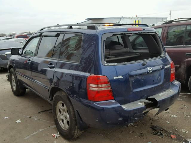 JTEGD21AX60144780 - 2006 TOYOTA HIGHLANDER BLUE photo 3