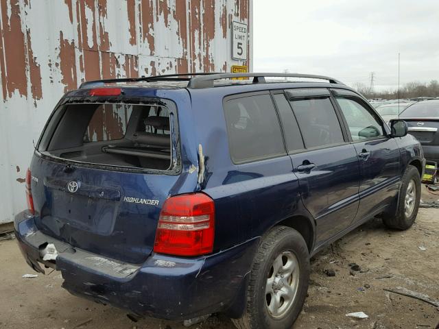 JTEGD21AX60144780 - 2006 TOYOTA HIGHLANDER BLUE photo 4