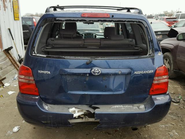 JTEGD21AX60144780 - 2006 TOYOTA HIGHLANDER BLUE photo 9