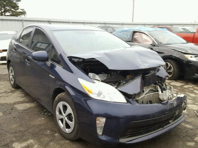 JTDKN3DU7C1607651 - 2012 TOYOTA PRIUS BLUE photo 1