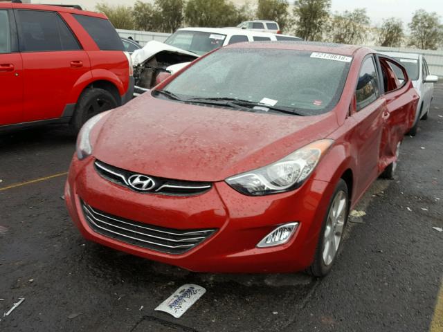 KMHDH4AE7DU704539 - 2013 HYUNDAI ELANTRA GL RED photo 2