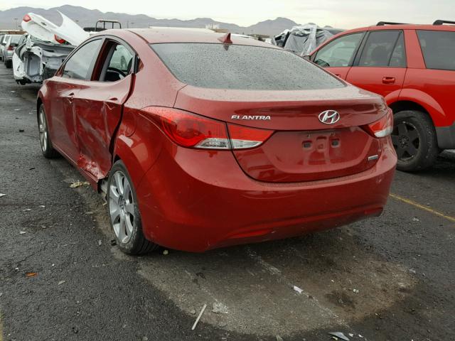 KMHDH4AE7DU704539 - 2013 HYUNDAI ELANTRA GL RED photo 3