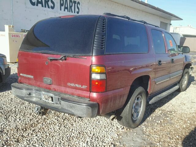 1GNFK16Z24J181402 - 2004 CHEVROLET SUBURBAN K MAROON photo 4