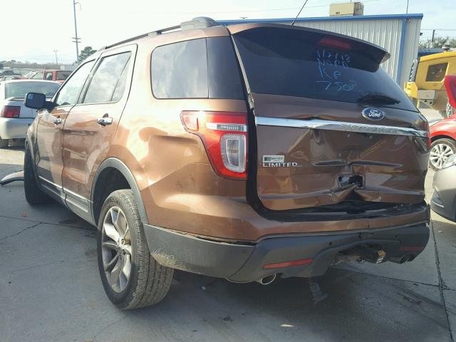 1FMHK7F89BGA37508 - 2011 FORD EXPLORER L BROWN photo 3