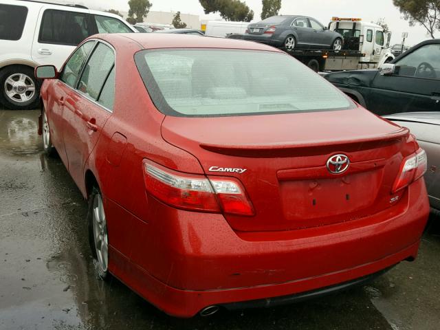 4T1BK46K49U076017 - 2009 TOYOTA CAMRY SE RED photo 3