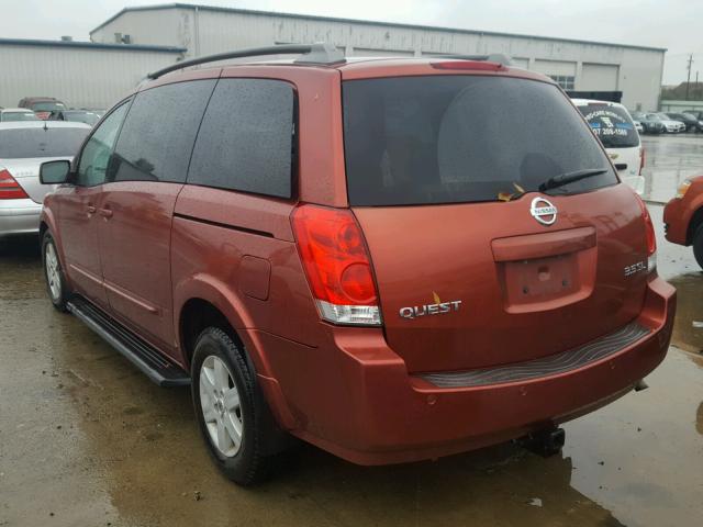 5N1BV28U14N340792 - 2004 NISSAN QUEST S BURGUNDY photo 3