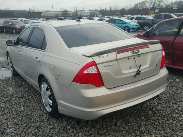 3FAHP0HA5AR392783 - 2010 FORD FUSION SE BEIGE photo 3